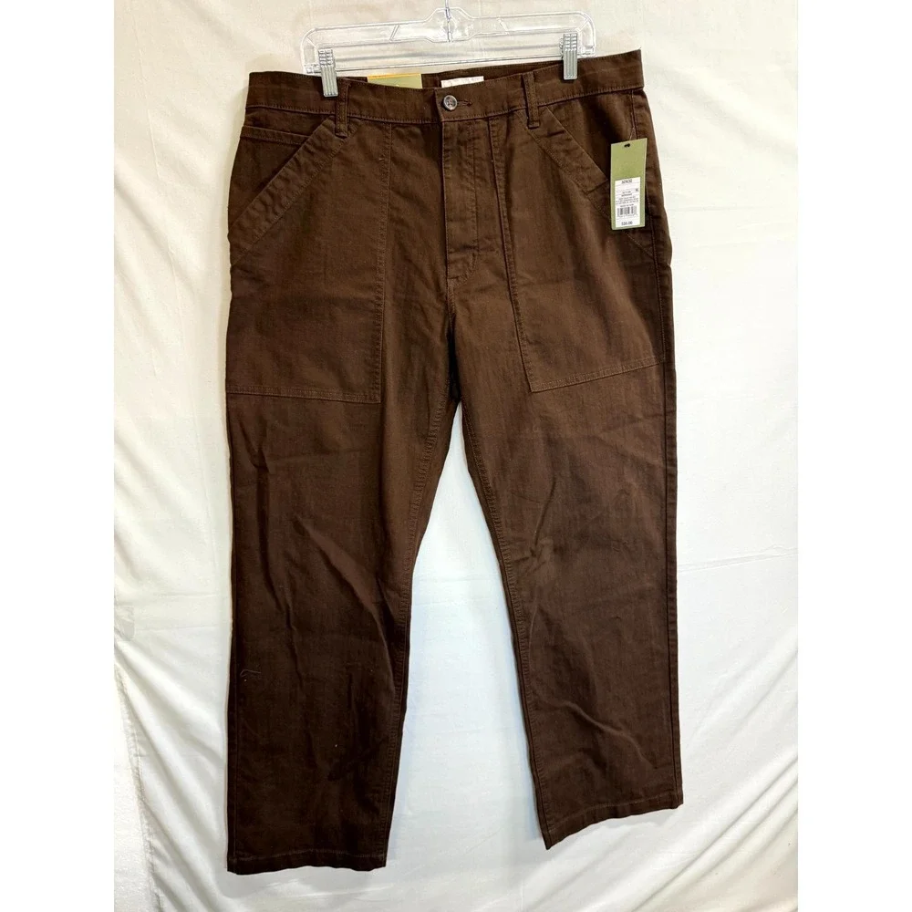 Goodfellow & Co Utility Pants Mens 32x32 Brown Stretch Relaxed Fit Straight Leg